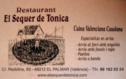 Restaurante Restaurante El Sequer de Tonica en Valencia